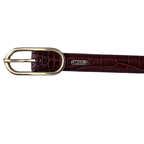 Ralph Lauren Italian Leather Embossed Belt - Picture 3 of 7